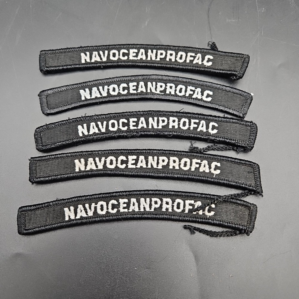 Set Of 5 Vintage Military Patches Navoceanprofac Black And White - Picture 1 of 2